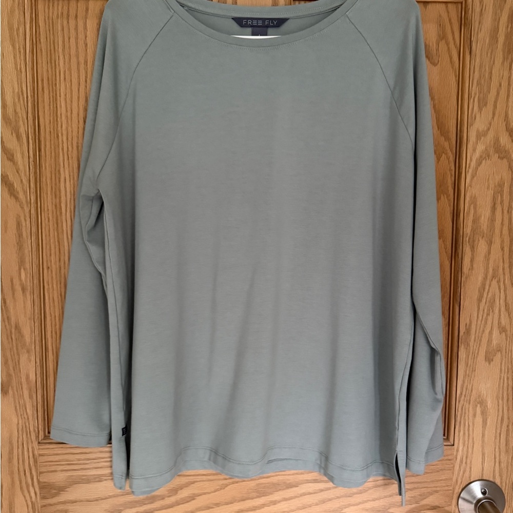 Free Fly Grey Relaxed long sleeve shirt